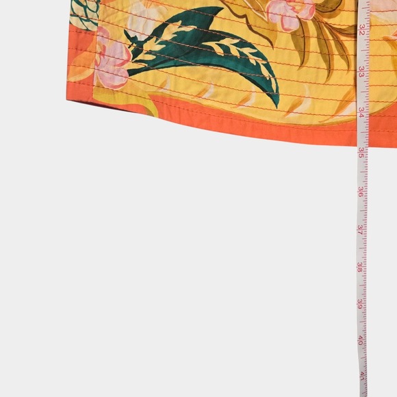 FARM Rio Tropical Floral Puff Sleeve Button Front Mini Dress L Resortwear NWT - Picture 9 of 13